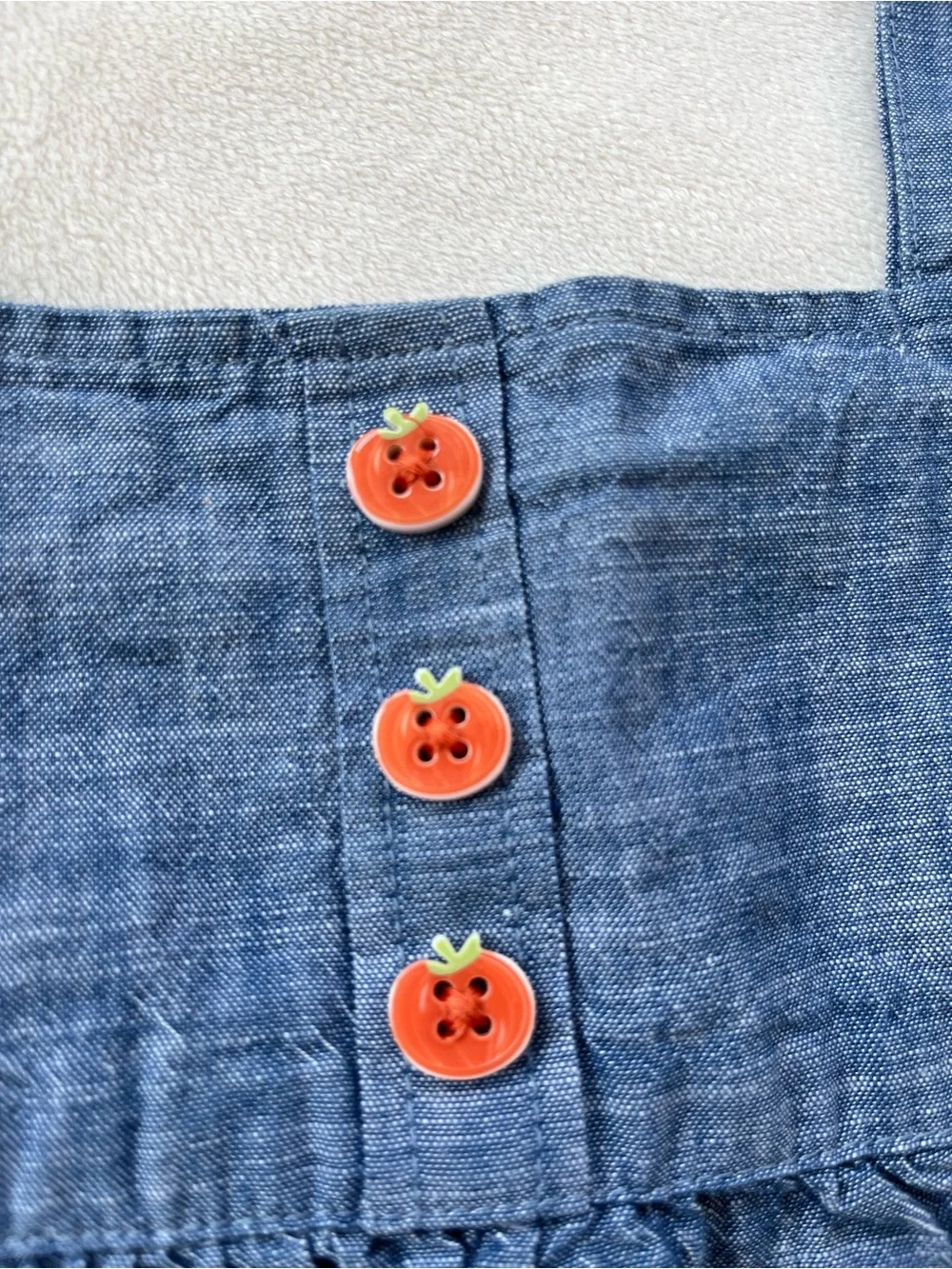 Gymboree Blue Chambray Pumpkin Dress with White Pumpkin Leggings